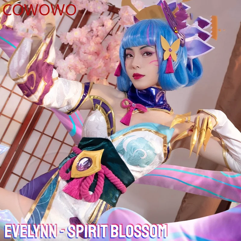 

Костюм для косплея COWOWO LOL Evelynn Spirit Blossom, косплей, искусственная игра, униформа для игры на Хеллоуин, новая одежда для ролевых игр, полный комплект платья