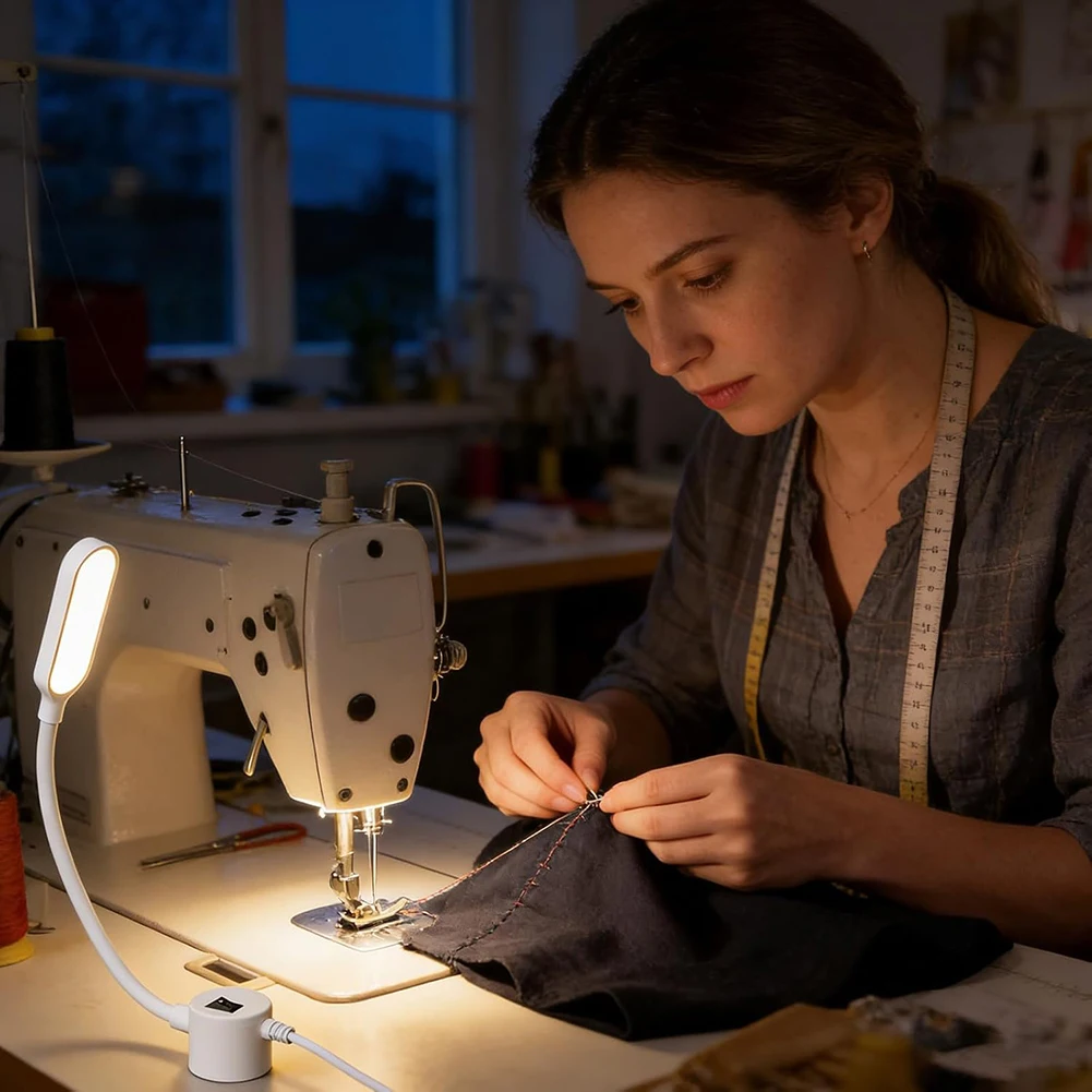 Magnetic Base Work Light 360 Rotating Rotation Sewing Lamp Machine Light with Flexible Neck For Knitting Crochet