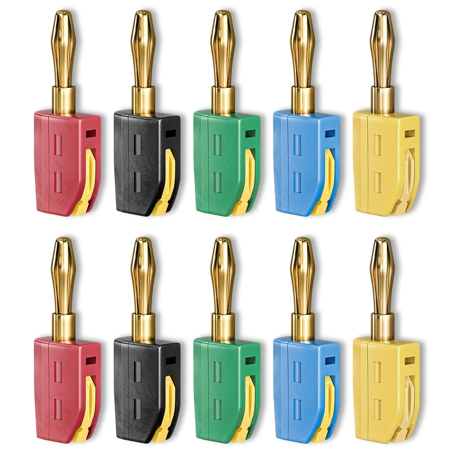

4mm Banana Plug High Current Quick Connect Gold-Plated 32A 10PCS Banana Connector