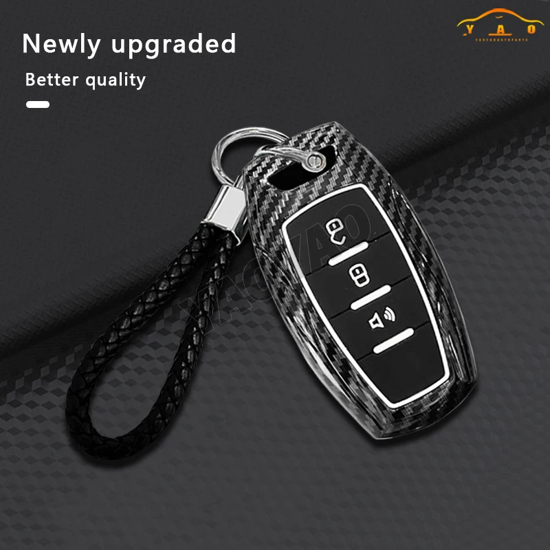 

ABS Carbon fiber Remote Car Key Case For Great Wall Poer GWM Ute Cannon Pao P Series