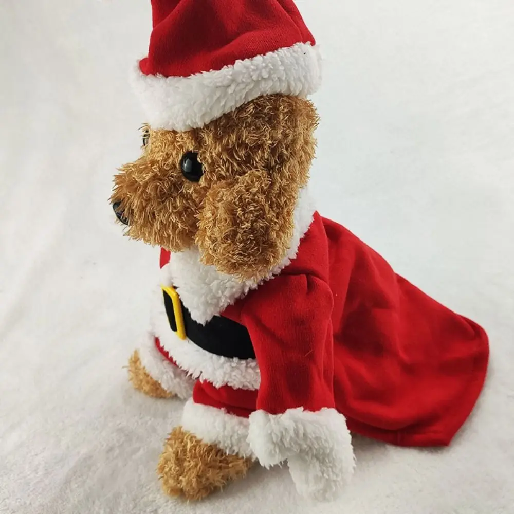 Pet Dog Christmas Clothes Santa Claus Dog Costume Winter Puppy Pet Cat Coat Jacket Dog Suit with Cap Warm Clothing For Dogs Cats