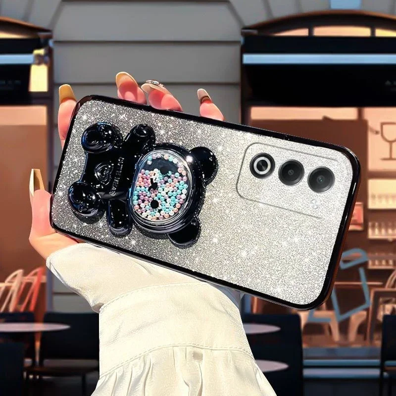 

Glitter Plating Mirror With Holder Case For OPPO A5 5G A5i Pro A5X Protection Soft TPU Cover For OPPO A5 5G A5X A5i Pro