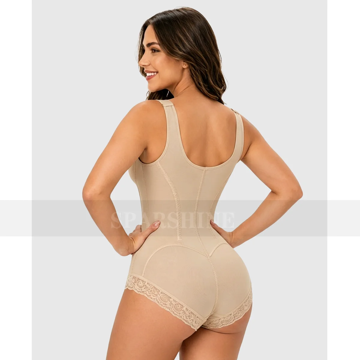 Ladies Open Chest Sleeveless Jumpsuits Buttocks Lifting Compression Underwear Body Shaper Slim Fit Tummy Control Shapewear Fajas