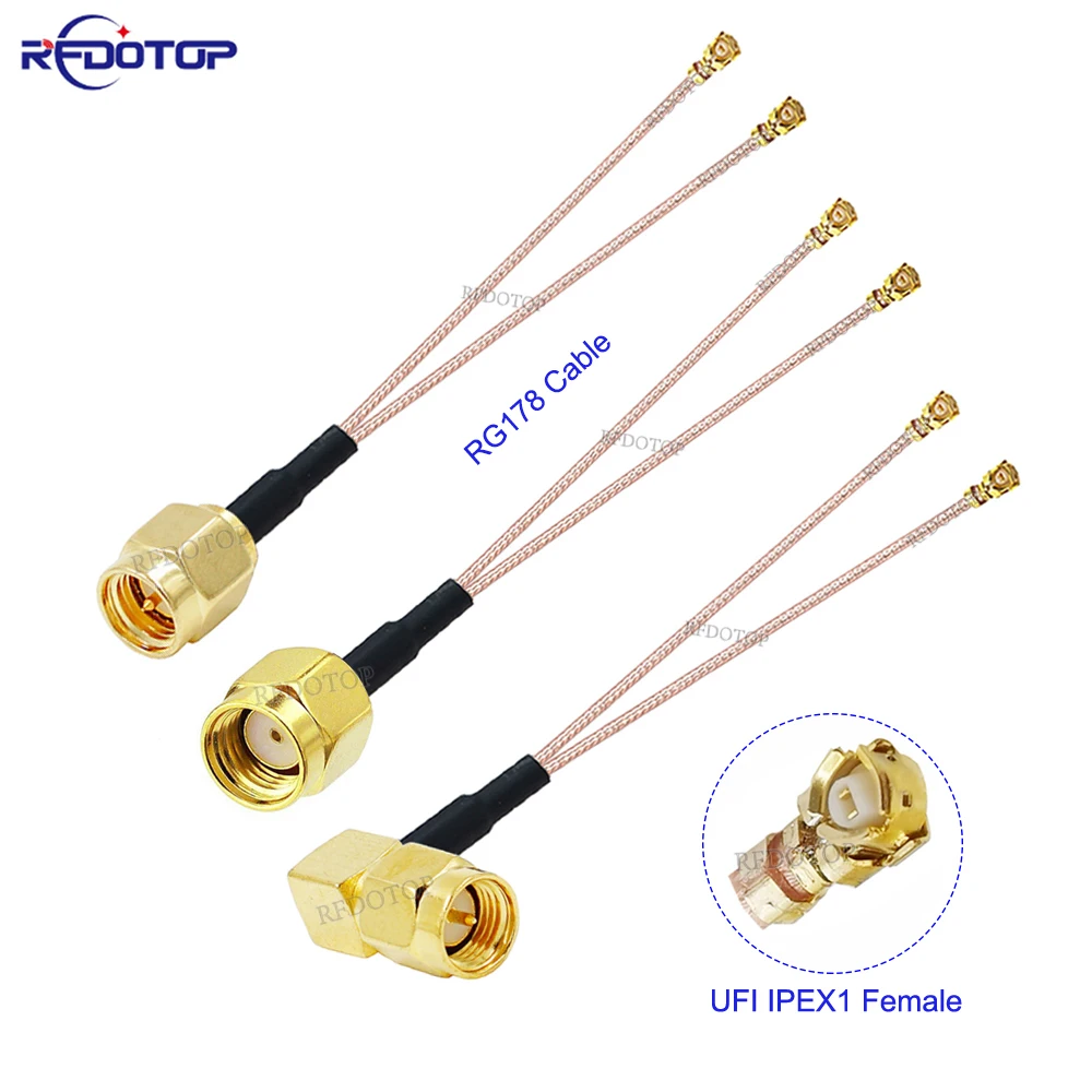 

1PCS RG-178 SMA Male Plug to Dual IPX U.fl IPEX1 Female Jack Y Type Splitter Combiner RG178 Pigtail RF Coaxial Extension Jumper