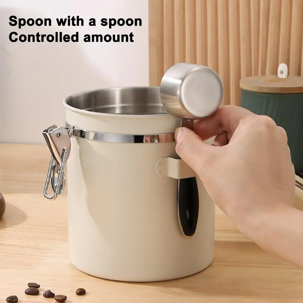 Airtight Coffee Canister Double Seal Coffee Container Stainless Steel Coffee Canister Set with Date Tracker Measuring for Home