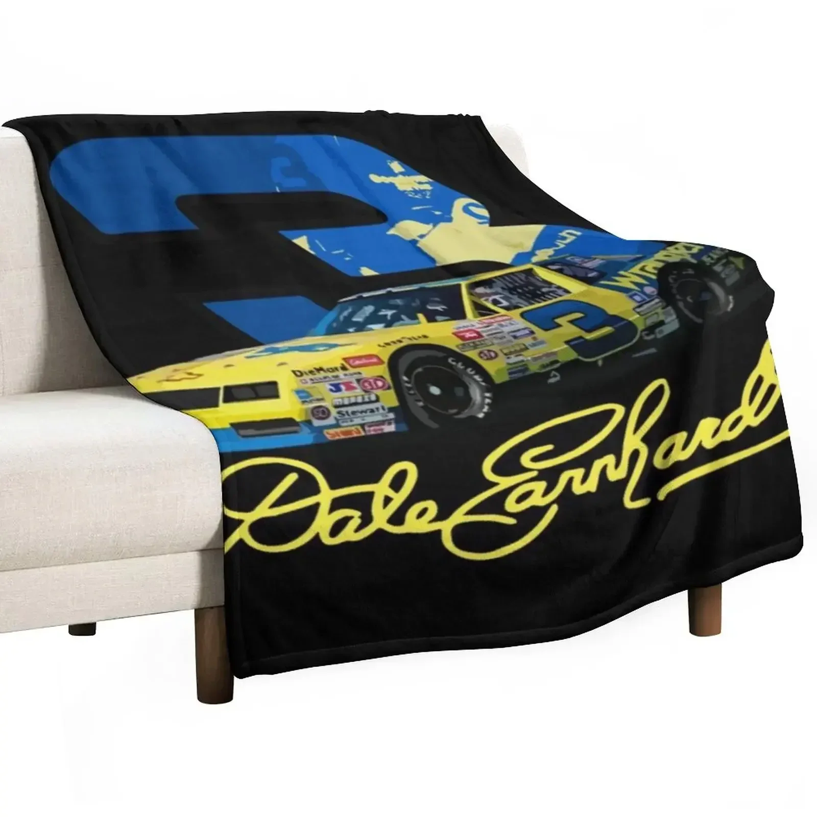 Earnhardt Yellow #3 Car Shirt Throw Blanket Summer Cool Breathable Blanket for Sleeping