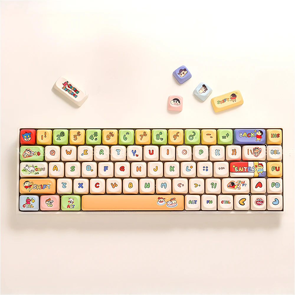 

MOA Keycaps PBT 145 Keys Cute Crayon Customized for 60/80/87/98/104/108 Mechanical Keyboards