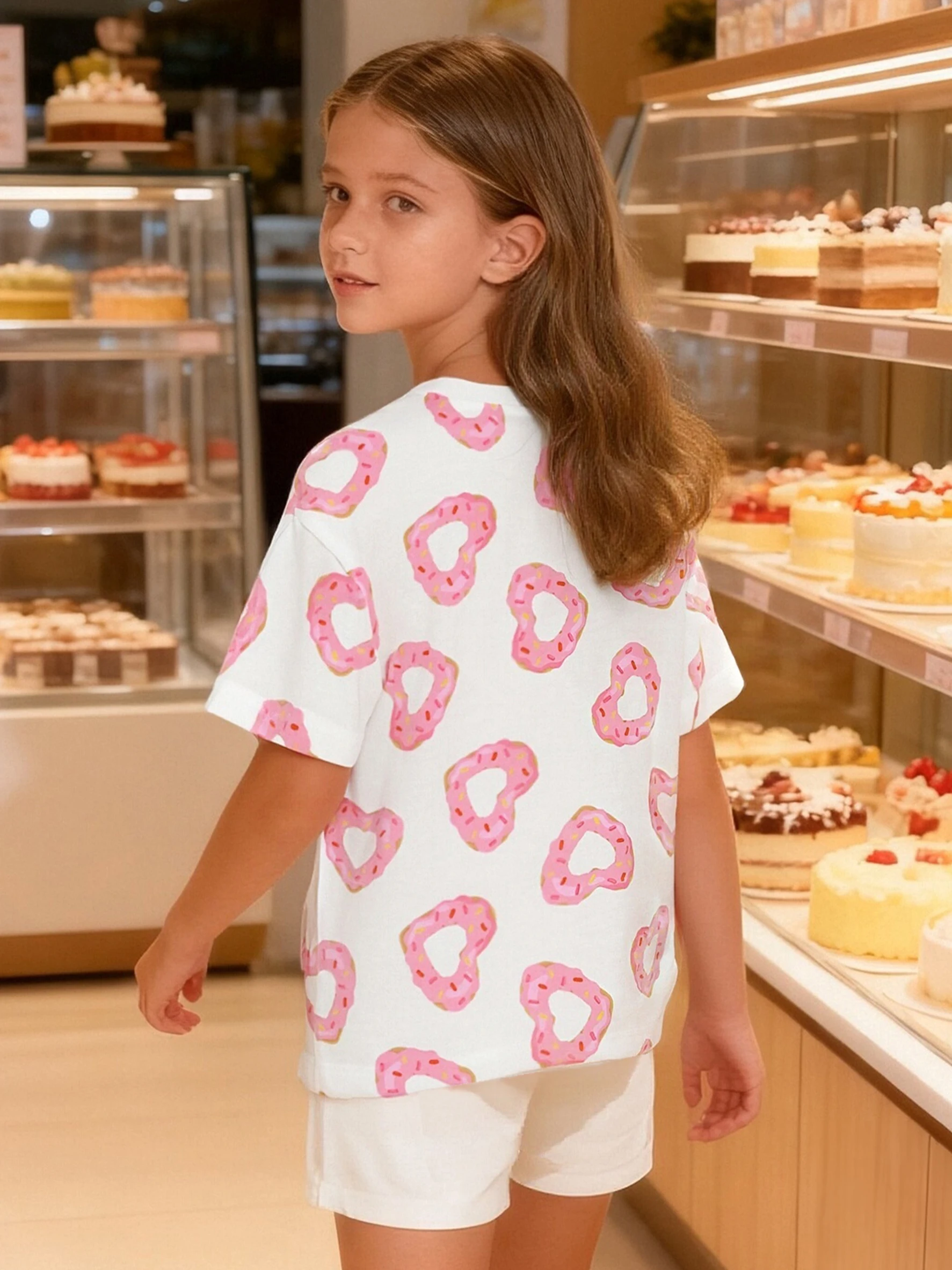 Children's love donut T-shirt, cute clothes for cute babies and trendy children