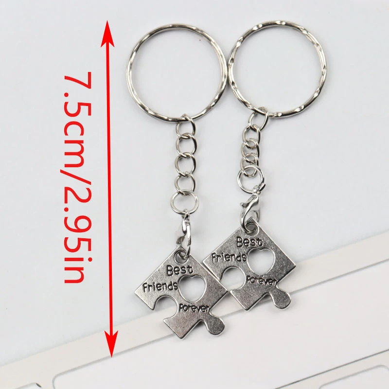 2Set   ‘’Always the best friend‘’Engraved Puzzle Keychain  A gift of friendship is suitable as a birthday present for a friend