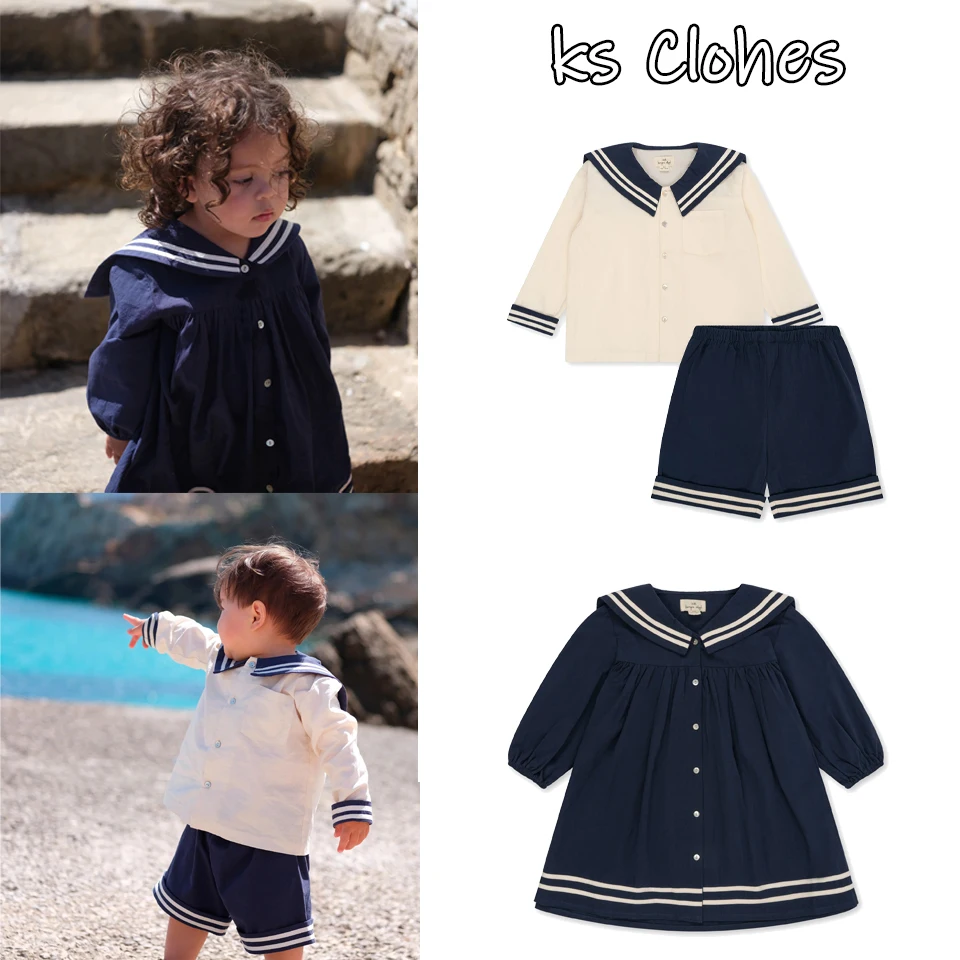 

New Autumn Children College Style Dress KS Brand Baby Girl Casual Dress Kids Birthday Party Clothes Children Sailor Short Shirt