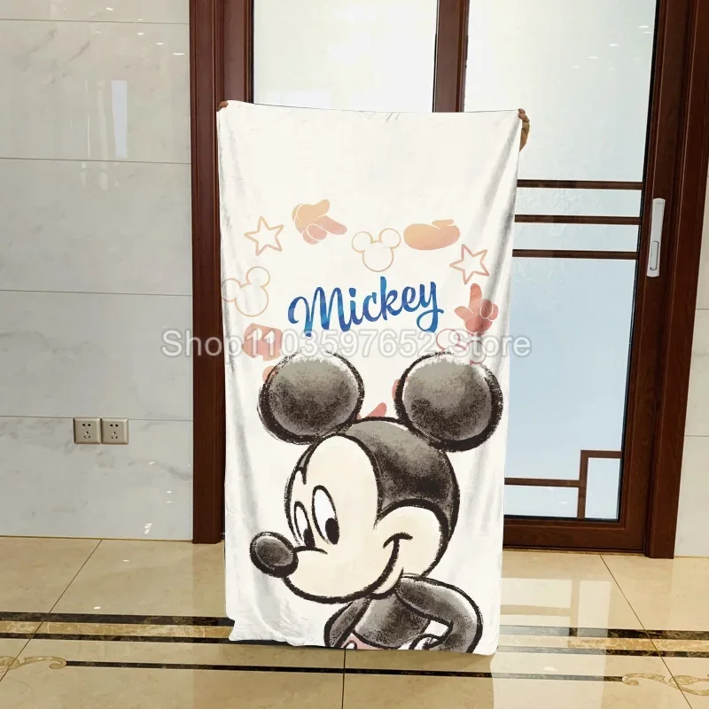 Mickey Minnie Mouse Beach Towel Cartoon Bath Towel Children Birthday Gift for Travel Picnic Beach Swimming Pool Adult Boys Girls