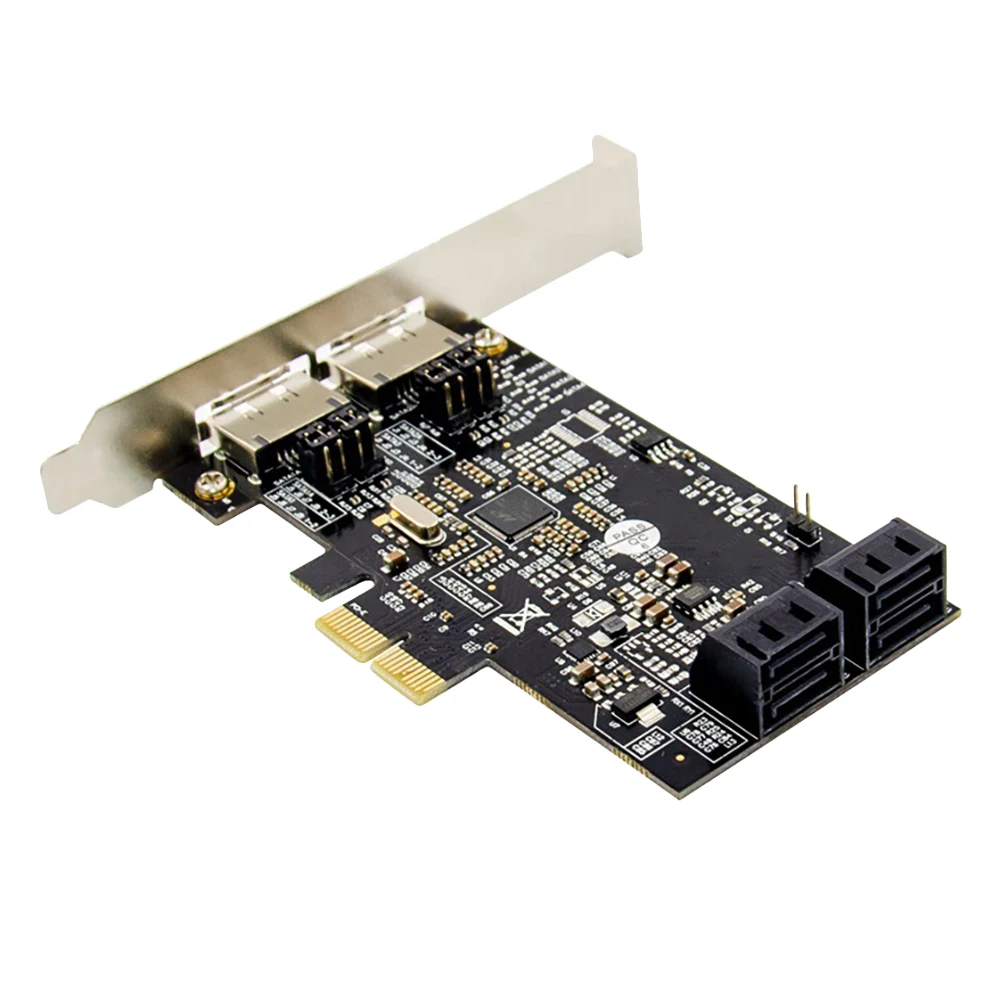 

PCIE to 4-Port SATA3.0 Marvell 88SE9230 6Gbps Disk Acceleration RAID Array Card for IPFS Mining SATA Device Expansion A