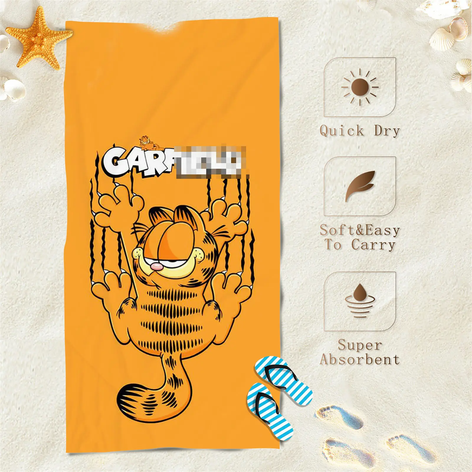 

Garfield Cartoon Beach Towel Beauty Home Decor Bath Aldult Hand Towels For Bathroom Yoga Swimming Pool Superfine Fiber