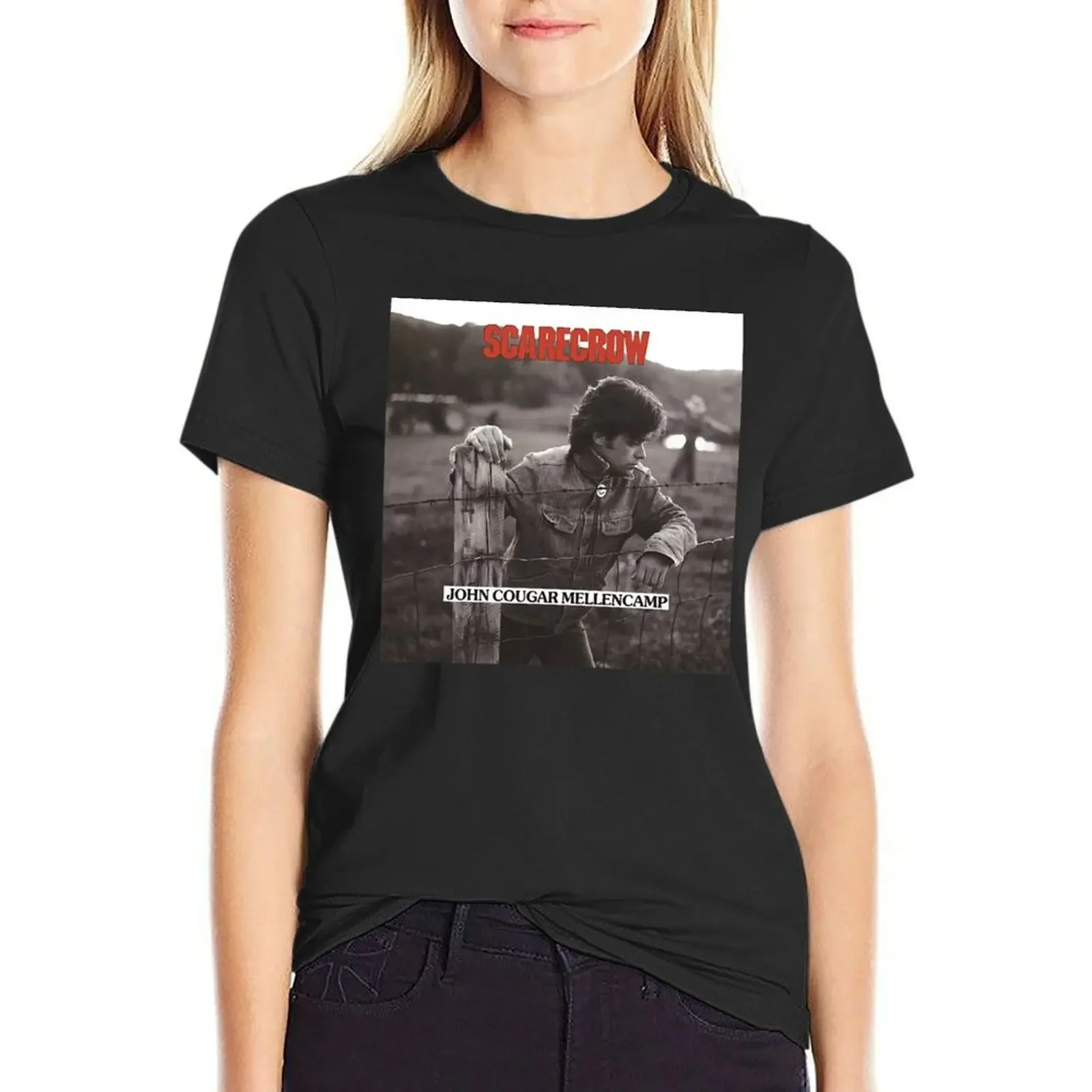 Cougar Pagar John Tour Mellencamp The Vintage Music Rock John Design T-Shirt vintage clothes lady clothes T-shirt Women