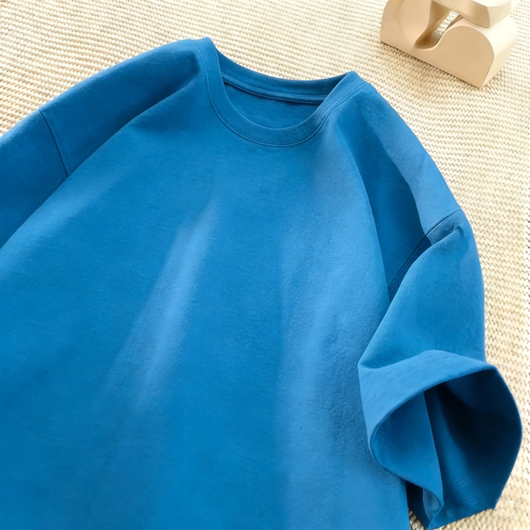 Solide modische Sommer-T-Shirts für Herren, mehrfarbig, S-3XL, Baumwolle, kurzärmelig, All-Match, Basic, Sport, Streetwear, weiche, atmungsaktive Kleidung – Detail 24