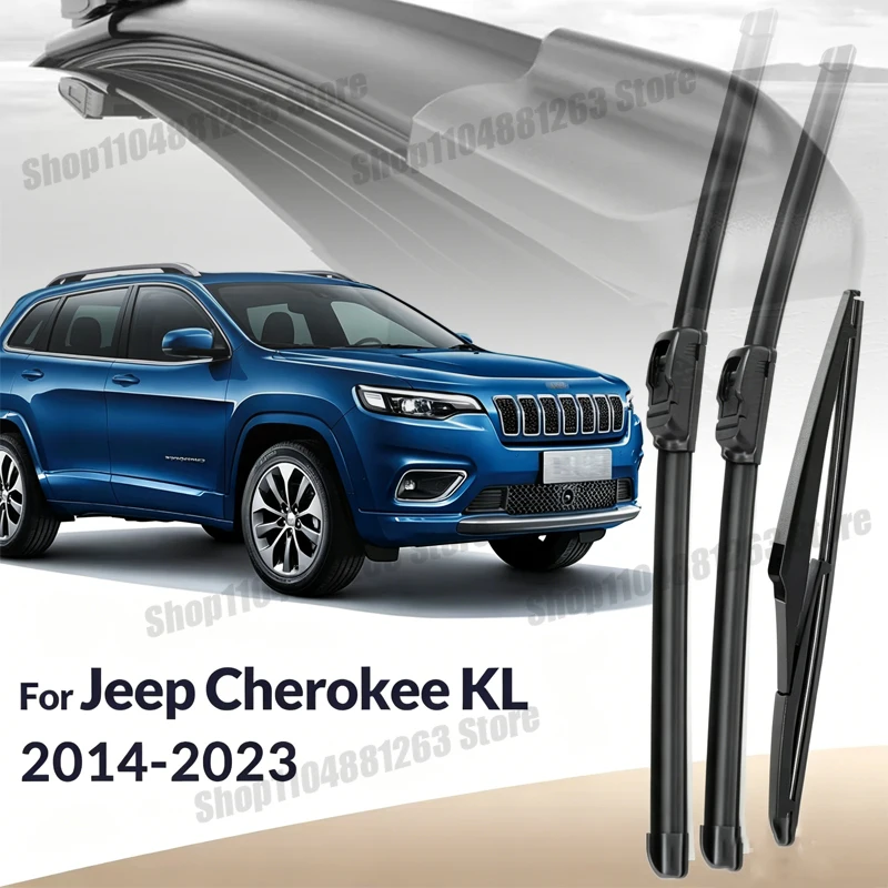 

Front & Rear Wiper Blades For Jeep Cherokee KL 2014-2023 2015 2016 2017 Wiper Windshield Windscreen Window Brushes 26"+18"+14"