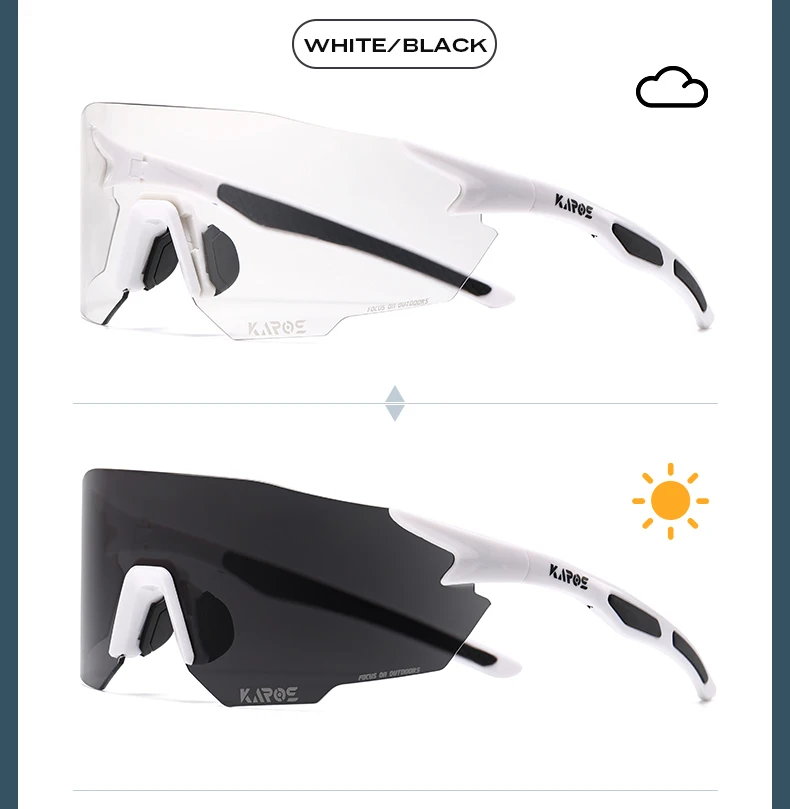 KAROS Photochrome Fahrradbrille MTB Rennrad Brillen Männer Frauen Outdoor-Sport Sonnenbrille Verstellbare Linse für Fahrrad K01 – Detail 17