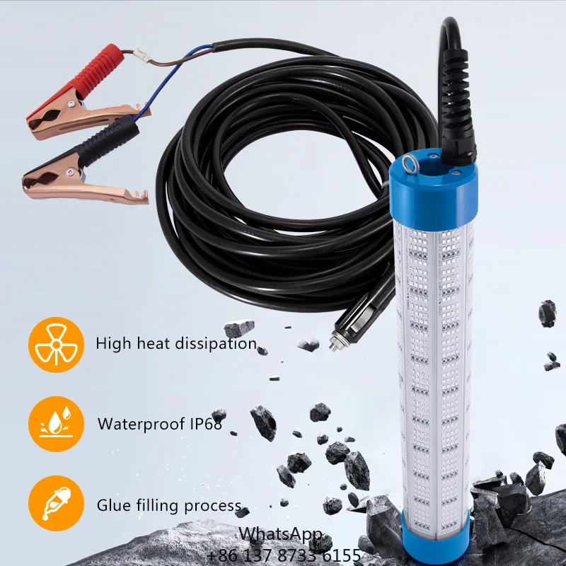 Led Fishing Light 300w Waterproof IP68 AC/DC 27000LM Catching Salmon Large Fish Squid Boat Fishing Light