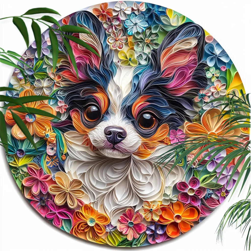 

"Custom Tea Cup Dog Figurine - Waterproof and Rust-Free Pet Ornament, Circular Aluminum Decorative Painting