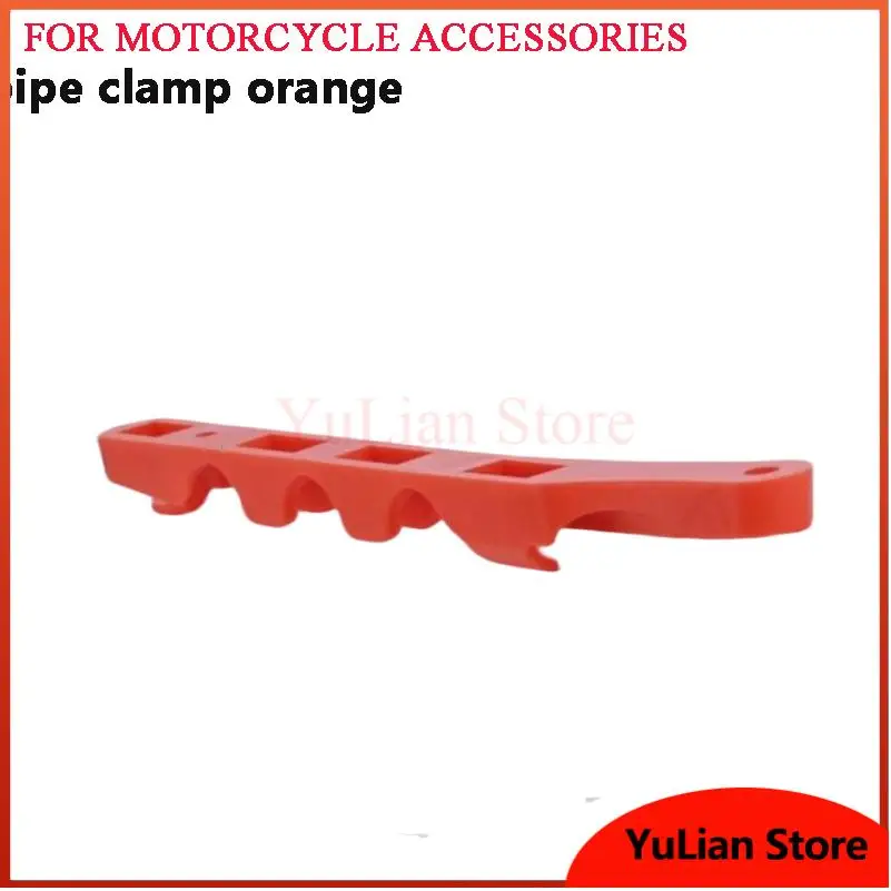 Orange flat fork oil pipe clamp for off-road motorcycle air hose fitting