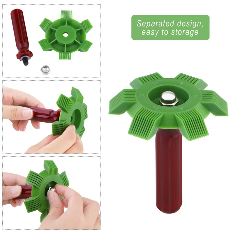A78E-6Pc Air Conditioner Fin Cleaner Set,FCR6 Fin Comb Condenser,Air Outlet Cleaner Evaporator Radiator Repair Clean Tool Set