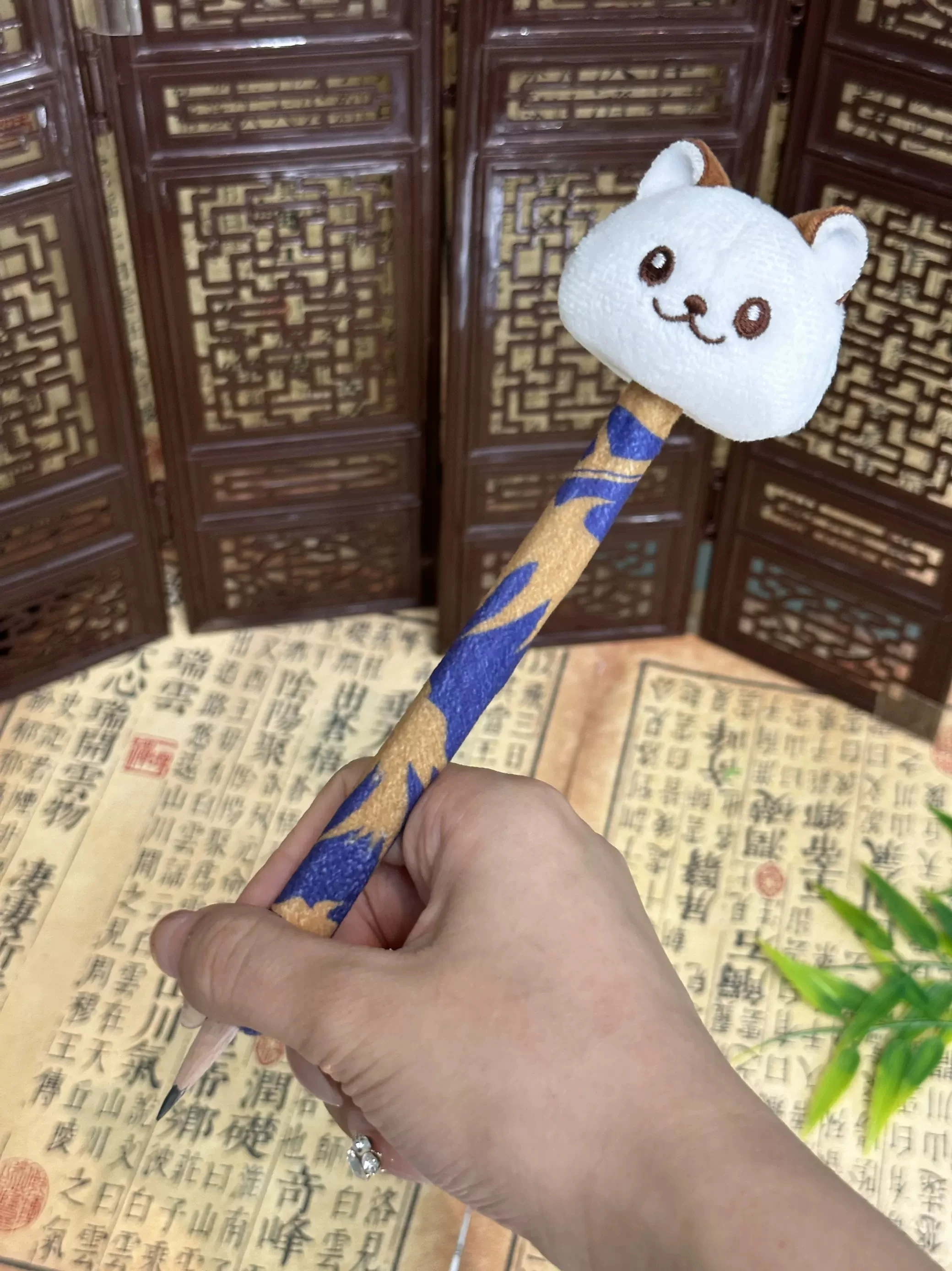 رماد أنيمي للمملكة حافظة أقلام قطيفة ، فو رونج ، قلم مكثف باد ، هدايا عيد الميلاد