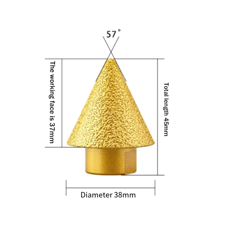 1 ชิ้น M14 เพชร Chamfer Bits Dia 38 มม.เครื่องตัดกระเบื้องหินอ่อนคอนกรีตรู