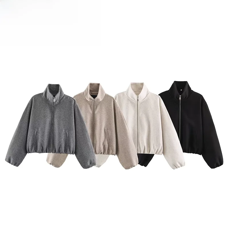 Fashionable Soft Pilot Jacket Coat ZR Autumn New Arrival Women's Standard Fit Polyester Long Sleeve Regular Length Outerwear