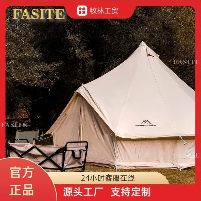 For Camping Cotton Tent Yurt Windproof Rainproof Sun Protection Thickened Retro Style Outdoor Shelter Factory Direct Sales