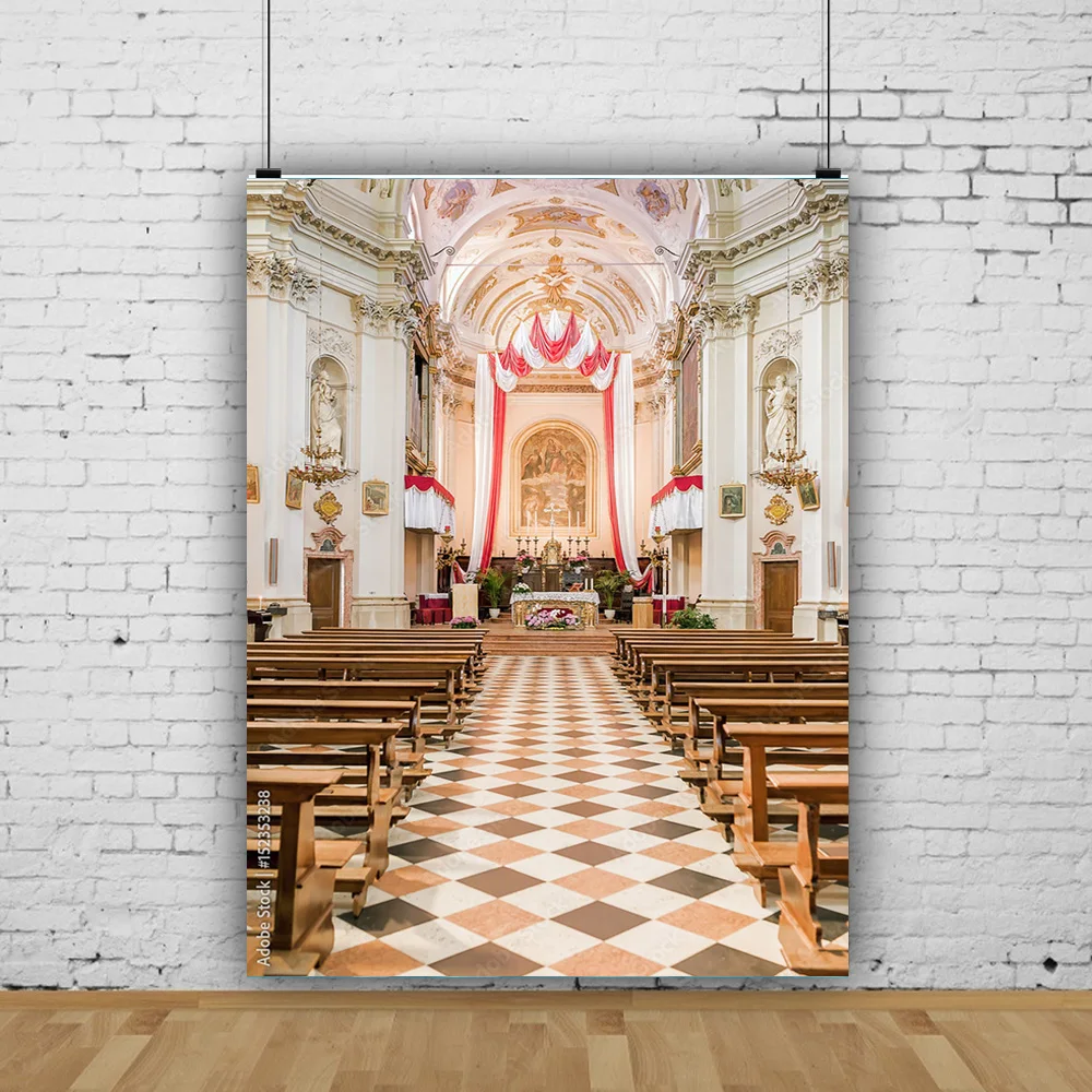 

Auditorium European Style Church Photography Backdrop Props Architecture Zagreb Cathedral Photo Studio Background JT-05