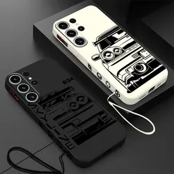 JDM Dream Car Shell Square Liquid Case for Samsung Galaxy S23 Ultra 5G S21 Plus S24 Ultra S20 FE S22 S22 Plus Silicone Cover