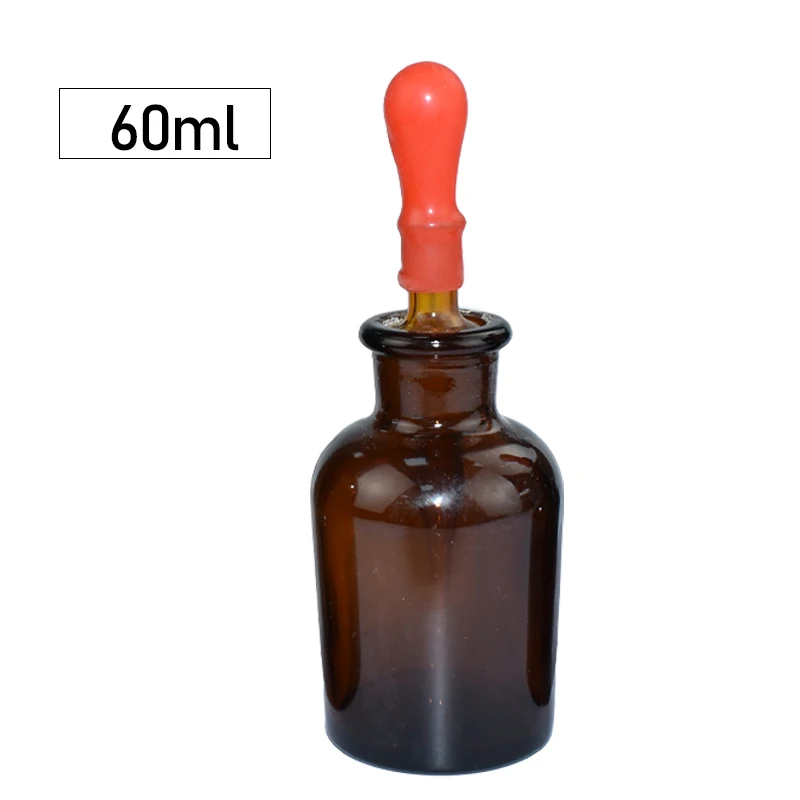 Amber Glass Empty Dropper Chemical Experimental Equipment Glass Liquid Pipette 30 60 125 Ml Oil Small Dropper Bottle