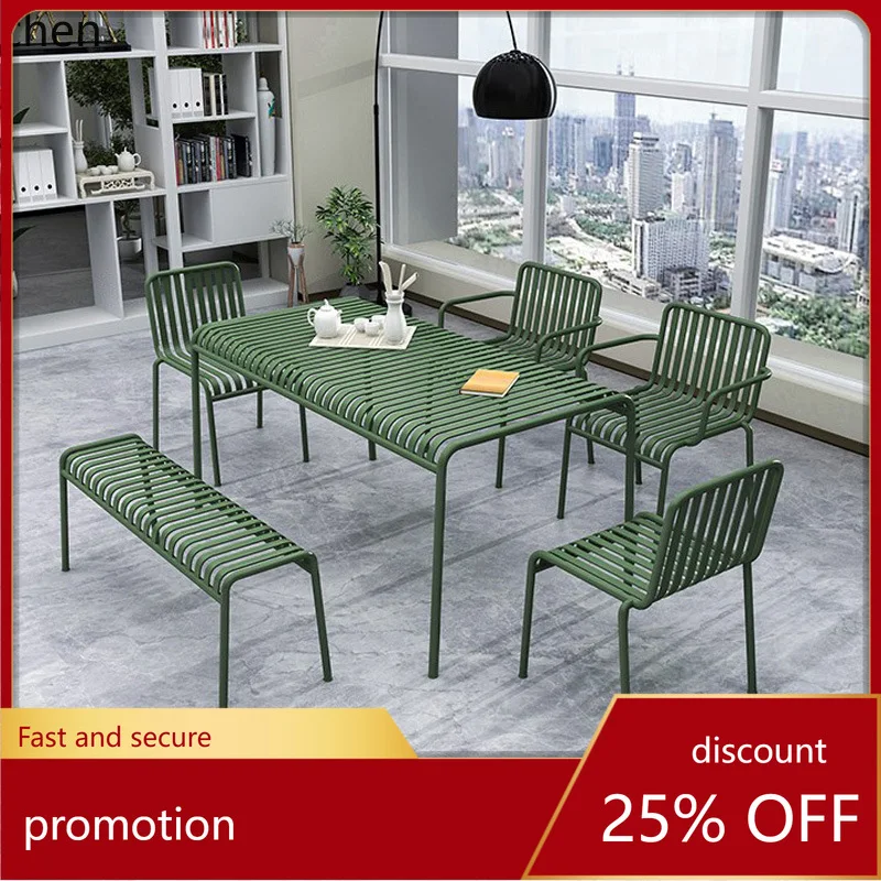 

Комплект уличной мебели CZ: стол и стулья из кованого железа для двора, балкона, чайный столик, комплект со спинками, стол и стулья для отдыха на открытом воздухе