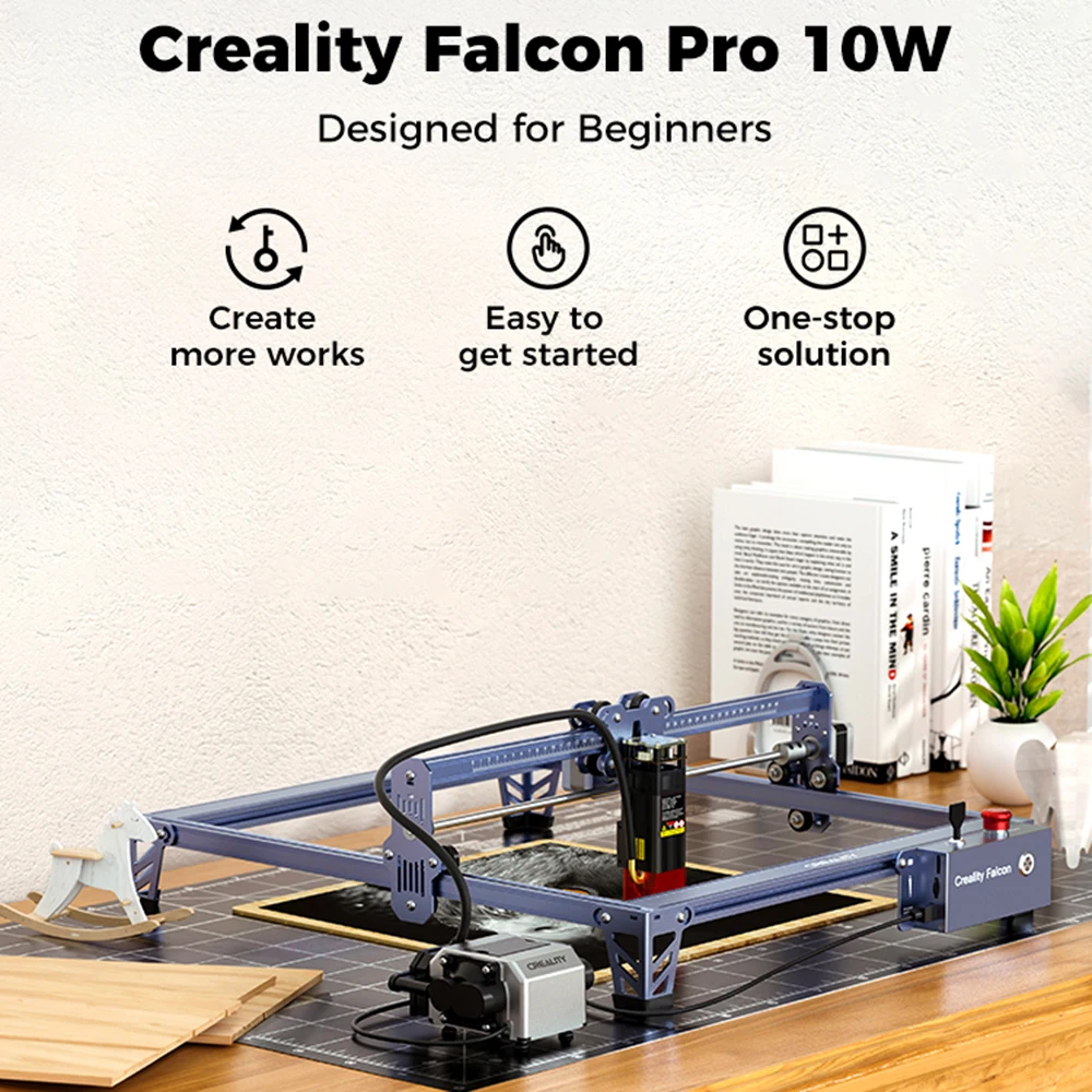 Creality Falcon Pro 10W Incisore laser Punto compresso ad alta velocità 0,06 mm Macchina per incisione e taglio fai-da-te ad alta precisione con Sa