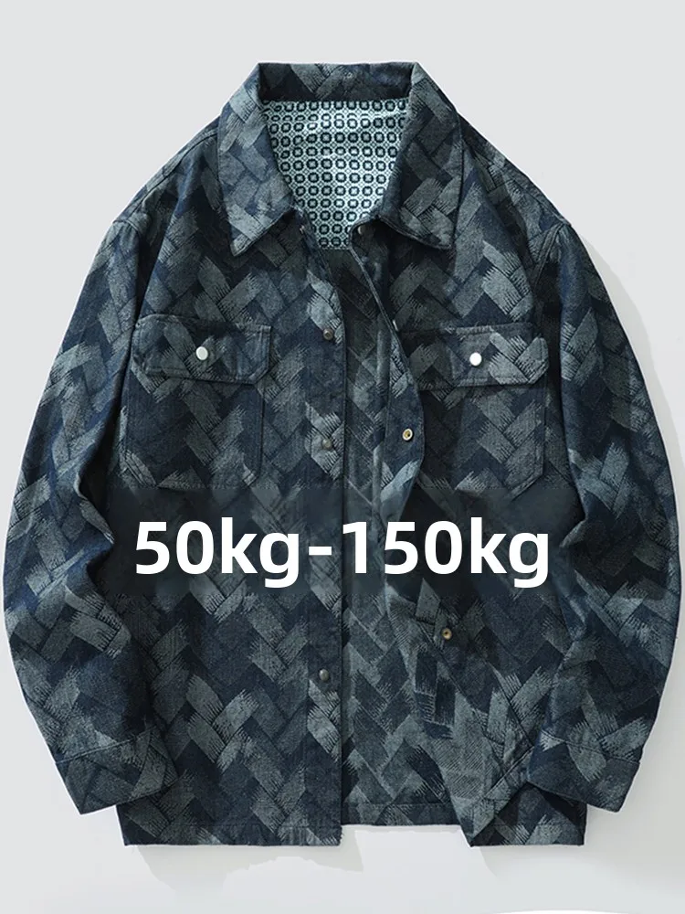 

Men's Denim Jaet Spring Autumn New Sle plus Size Loose Casual Collar Jaet Windproof Cotton Polyester Viscose Blend
