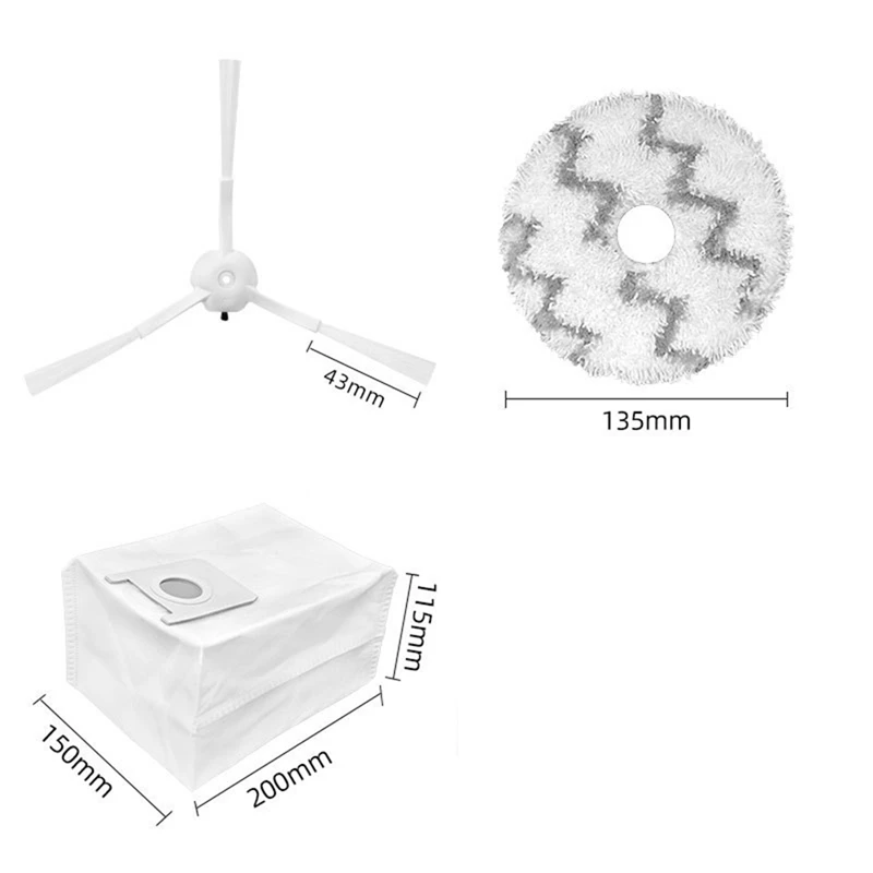 Replacement Side Brush Mop Cloth Pads Dust Bag For Xiaomi Roidmi EVA SDJ06RM Vacuum Cleaner Accessories