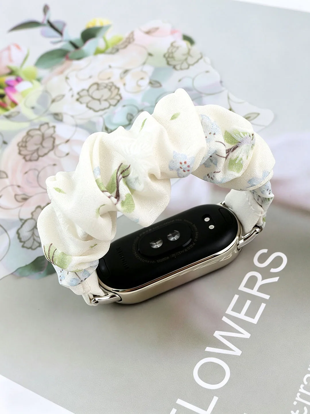Beautiful Scrunchies Strap for Xiaomi Smart Band 10/9/8 Bracelet for Women Stretchy Elastic Fabric Band for Mi Band 9 Wristband