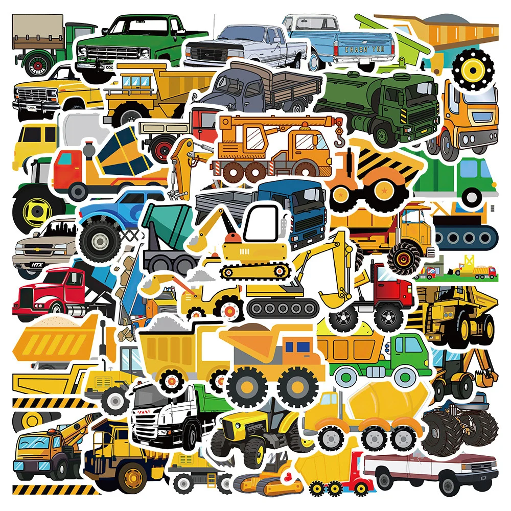 10/30/50 Stück Lustige Cartoon-Transportfahrzeug-LKW-Aufkleber DIY Motorrad Koffer Helm Laptop Niedliche Graffiti-Sticker Spielzeug