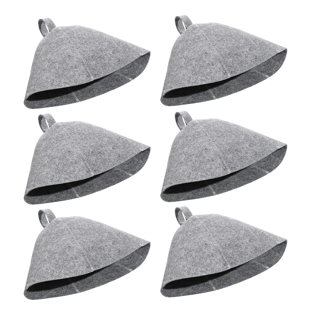 

6Pcs Felt Sauna Hats Thickened Heat Insulation Caps Comfortable Breathable Unisex Head Protection for Men Women