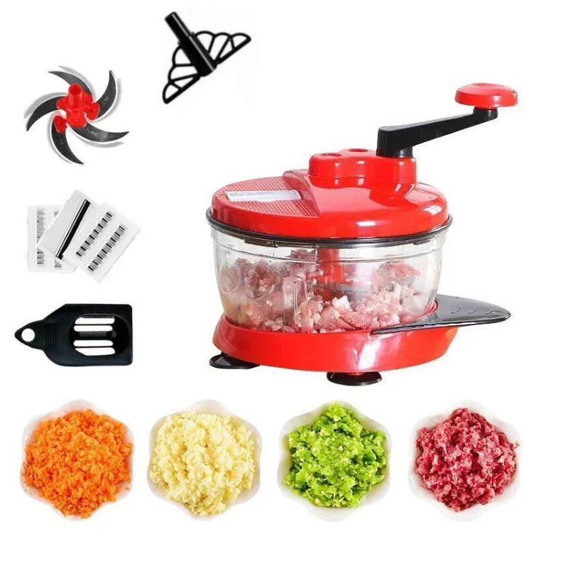 3 in1 Vegetable Cutter Chopper Shredders Manual Meat Vegetable Slicer Grinder Salad Maker Kitchen Tools Adjustable 2.5L