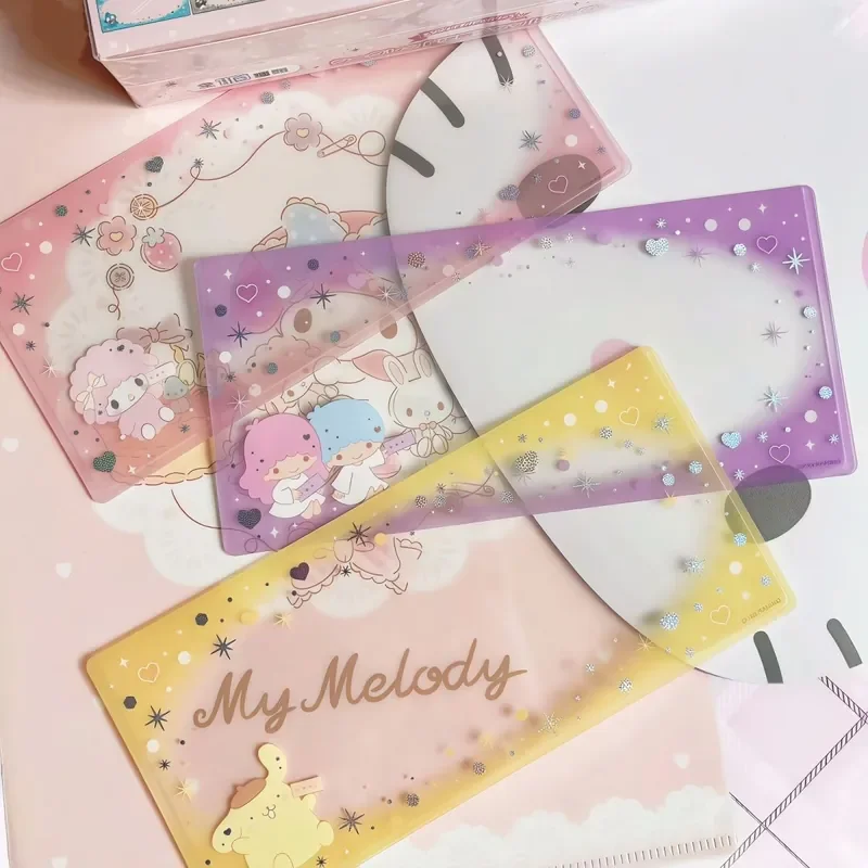 Kawaii Sanrio Hello Kitty My Melody Cinnamoroll Hard Bill Clip Card Sleeve Protection Concert Ticket Clip Cute Star Chasing Toys view 2