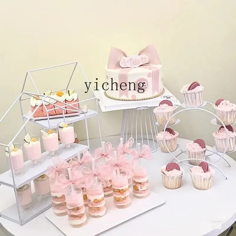 YFY White Iron Art  Table Display Stand for  Cold Meal Tea Break  Dessert Table