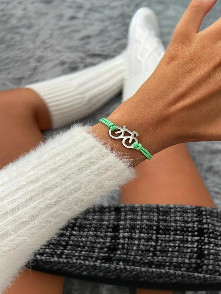 AliExpress Velishy New Fashion Bicycle Bracelet Personalized Sports Cycling Periphery Pendant Bracelet Pink Bicycle Jewelry Accessories Couple Gift