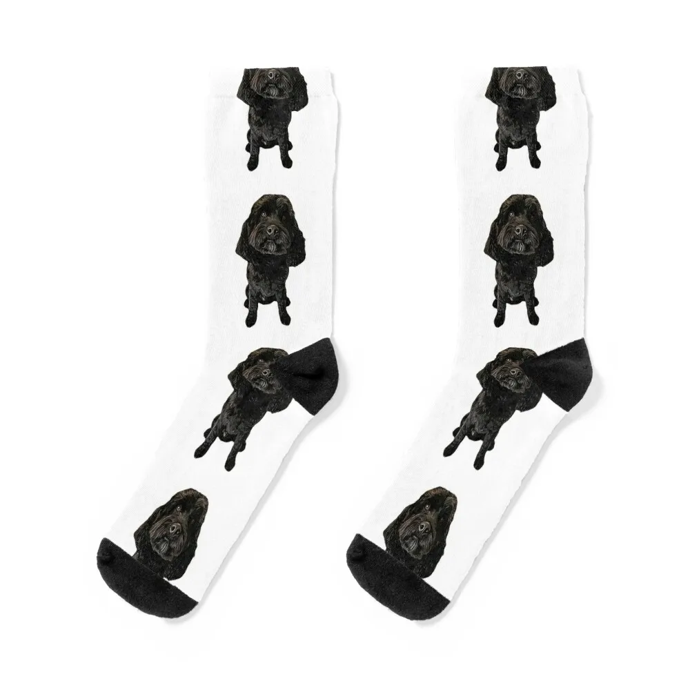 Cockapoo Cavapoo Black Puppy Dog Socks winter soccer anti-slip Toe sports winter gifts Socks Woman Men's