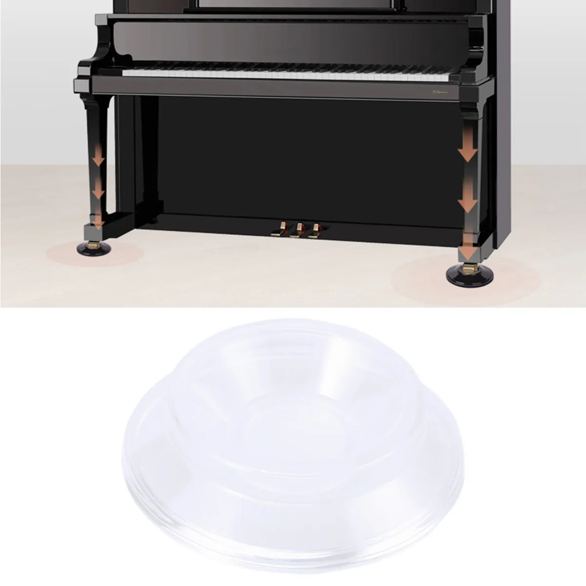 4Pcs Anti Skid Piano Caster Cups Floor Protector Mat for Upright Piano Prevents Rust Tarnish on Metal Wheels Maintains Pedal