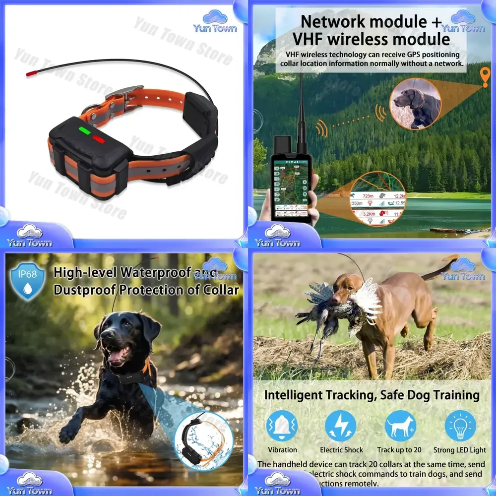Rastreador GPS para Perros de Caza, 15KM, VHF, 4G, Modo Dual, Detección de Rastros de Sangre, Localización en Tiempo Real, Localizador de Mascotas