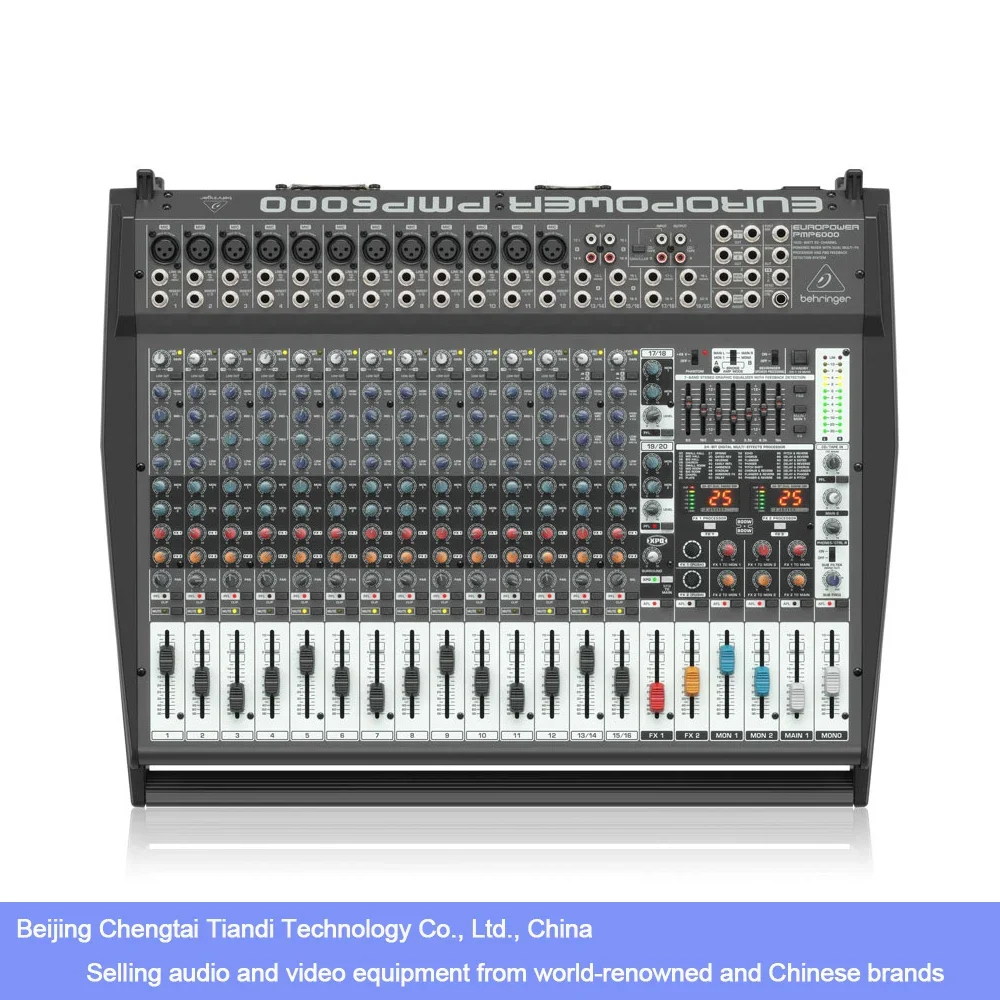 Behringer PMP6000 4Stereo Professional Active Mixer Recording Room Level 24bit Stereo Effects Processor Sound Console