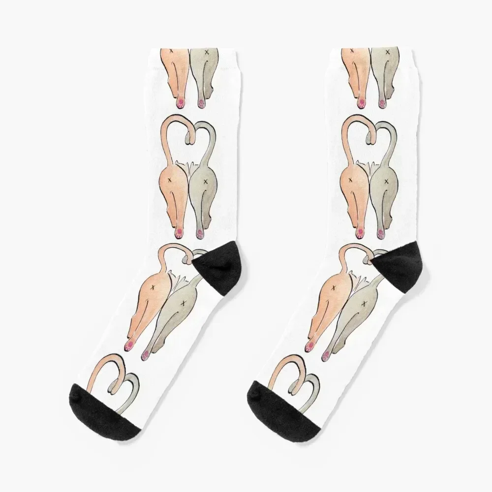 

Cat Butts Love Socks Toe sports Running winter thermal Men's Socks Male Women's