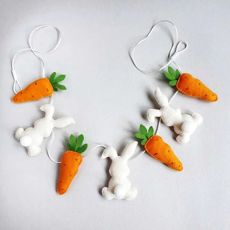 Easter Creative Hanging Bunny Carrot Home Party Decoration Dangling Plush Cartoon Toys