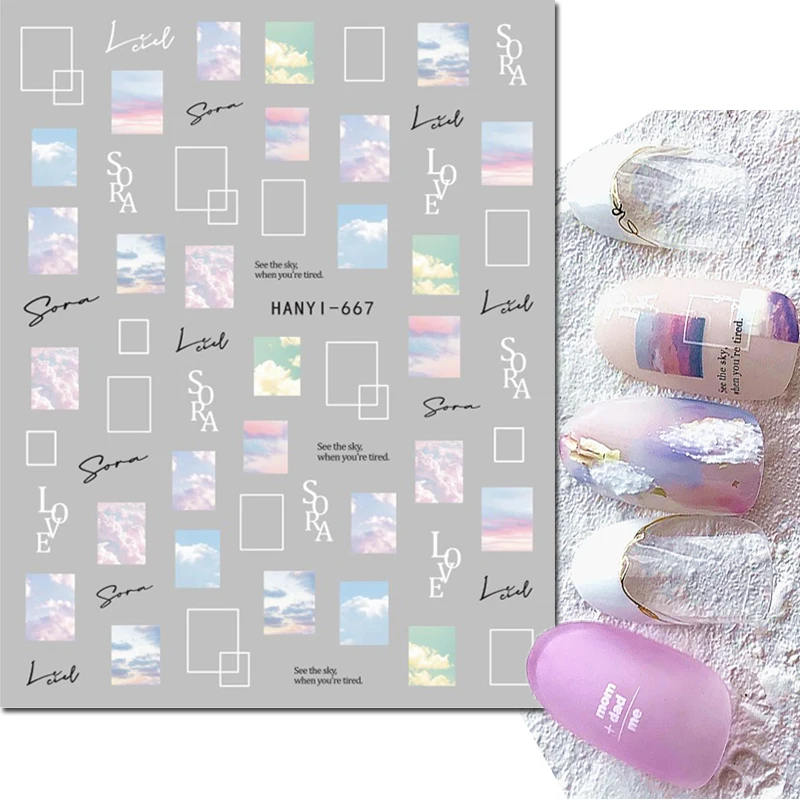 3D-Nagelkunst-Aufkleber, Vintage-Fotos, rechteckig, Liebesherzen, Buchstaben, selbstklebende Schieber, Nägel, Abziehbilder, Dekorationen für Maniküre